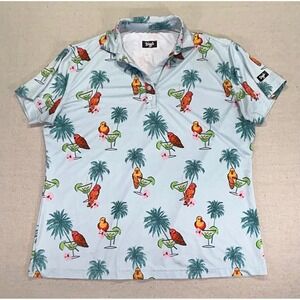 WAGGLE Men's 2XL AOP Golf Polo Performance Shirt